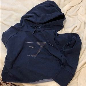 EUC Gymshark Cropped Hoodie in Navy
